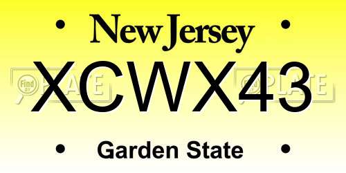 XCWX43 New Jersey License Plate