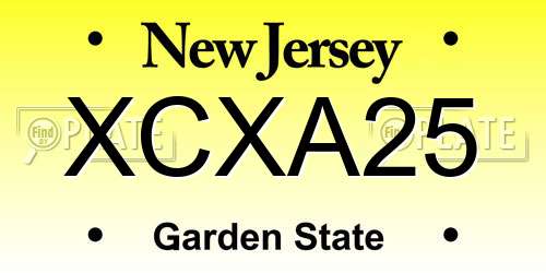 XCXA25 New Jersey License Plate