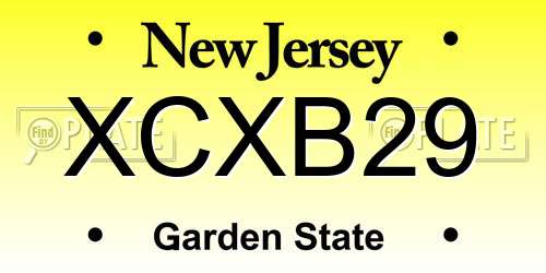 XCXB29 New Jersey License Plate