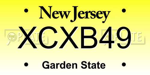 XCXB49 New Jersey License Plate