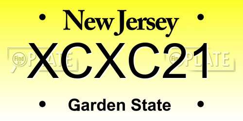 XCXC21 New Jersey License Plate