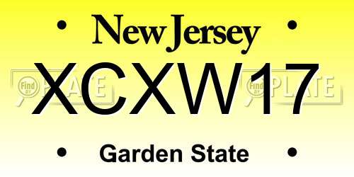 XCXW17 New Jersey License Plate