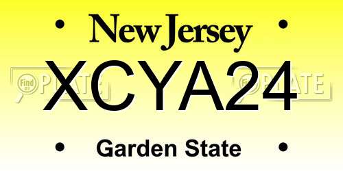 XCYA24 New Jersey License Plate