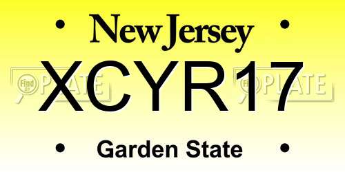 XCYR17 New Jersey License Plate