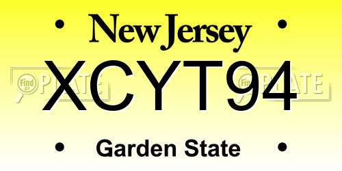 XCYT94 New Jersey License Plate