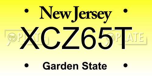 XCZ65T New Jersey License Plate