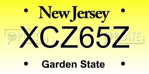 XCZ65Z New Jersey License Plate