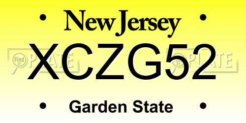 XCZG52 New Jersey License Plate