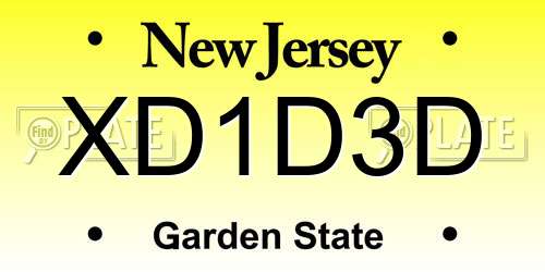 XD1D3D New Jersey License Plate