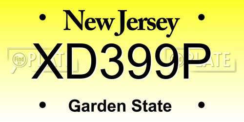 XD399P New Jersey License Plate