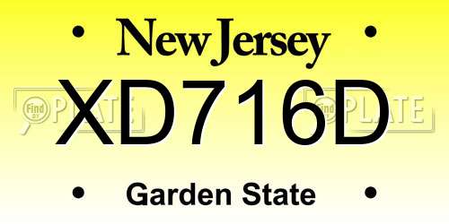XD716D New Jersey License Plate