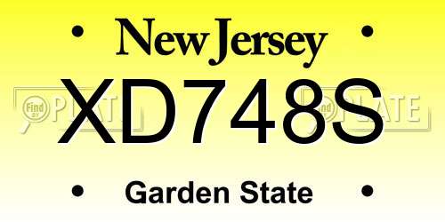 XD748S New Jersey License Plate