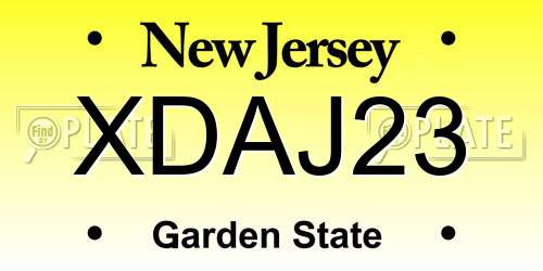 XDAJ23 New Jersey License Plate