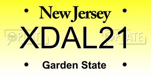 XDAL21 New Jersey License Plate