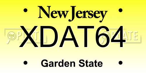 XDAT64 New Jersey License Plate