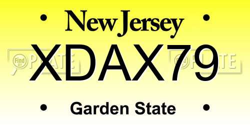 XDAX79 New Jersey License Plate