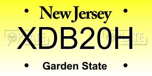 XDB20H New Jersey License Plate