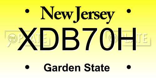 XDB70H New Jersey License Plate