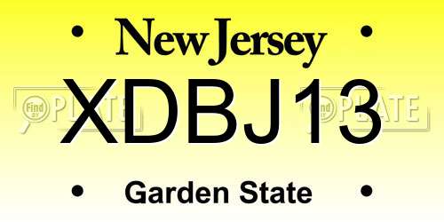 XDBJ13 New Jersey License Plate