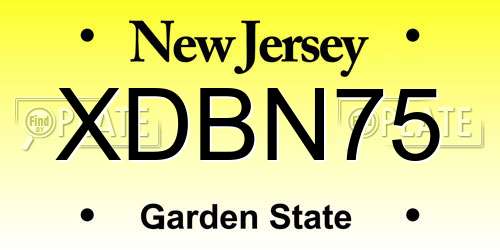 XDBN75 New Jersey License Plate