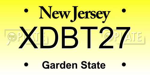 XDBT27 New Jersey License Plate