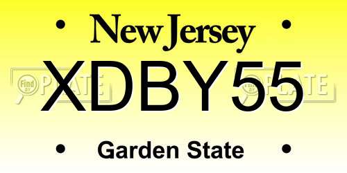 XDBY55 New Jersey License Plate
