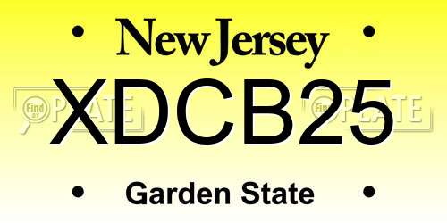 XDCB25 New Jersey License Plate