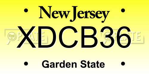 XDCB36 New Jersey License Plate