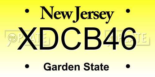 XDCB46 New Jersey License Plate