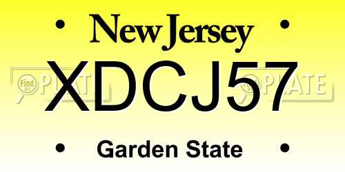 XDCJ57 New Jersey License Plate