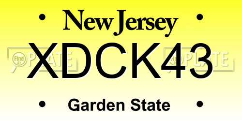 XDCK43 New Jersey License Plate