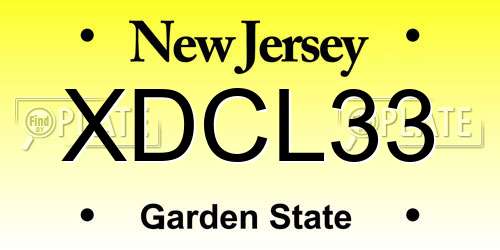 XDCL33 New Jersey License Plate