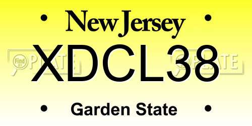 XDCL38 New Jersey License Plate