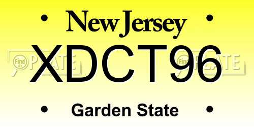 XDCT96 New Jersey License Plate