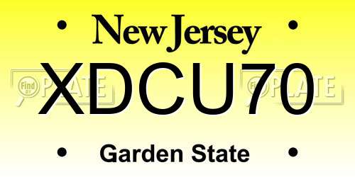 XDCU70 New Jersey License Plate