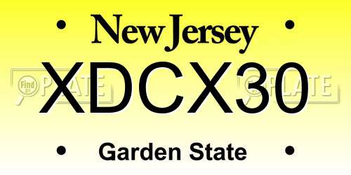 XDCX30 New Jersey License Plate