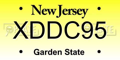 XDDC95 New Jersey License Plate
