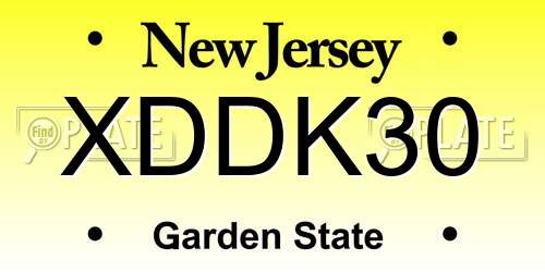 XDDK30 New Jersey License Plate