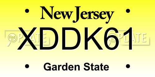 XDDK61 New Jersey License Plate