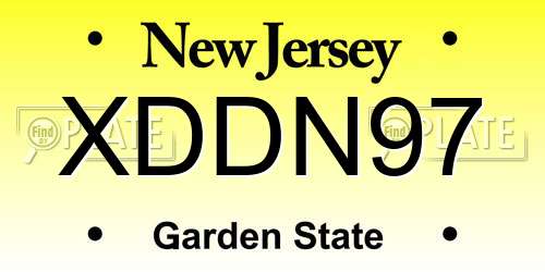 XDDN97 New Jersey License Plate