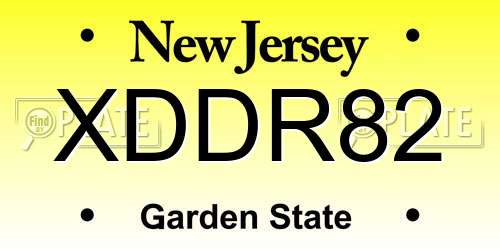 XDDR82 New Jersey License Plate