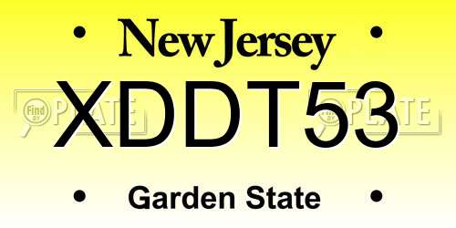 XDDT53 New Jersey License Plate