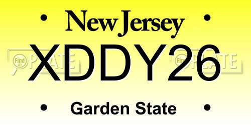 XDDY26 New Jersey License Plate