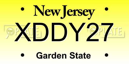XDDY27 New Jersey License Plate