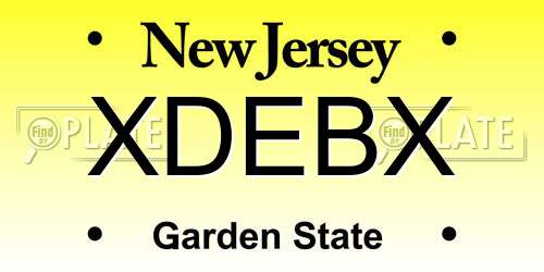 XDEBX New Jersey License Plate