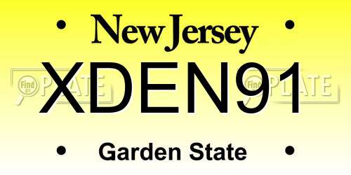 XDEN91 New Jersey License Plate