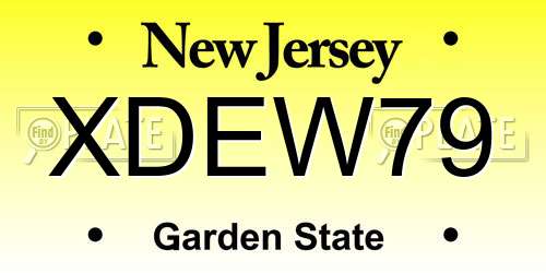 XDEW79 New Jersey License Plate