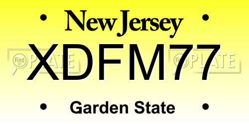 XDFM77 New Jersey License Plate