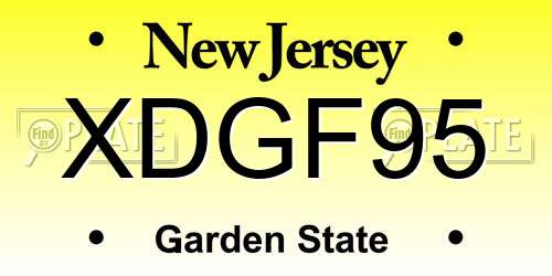 XDGF95 New Jersey License Plate
