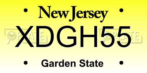 XDGH55 New Jersey License Plate
